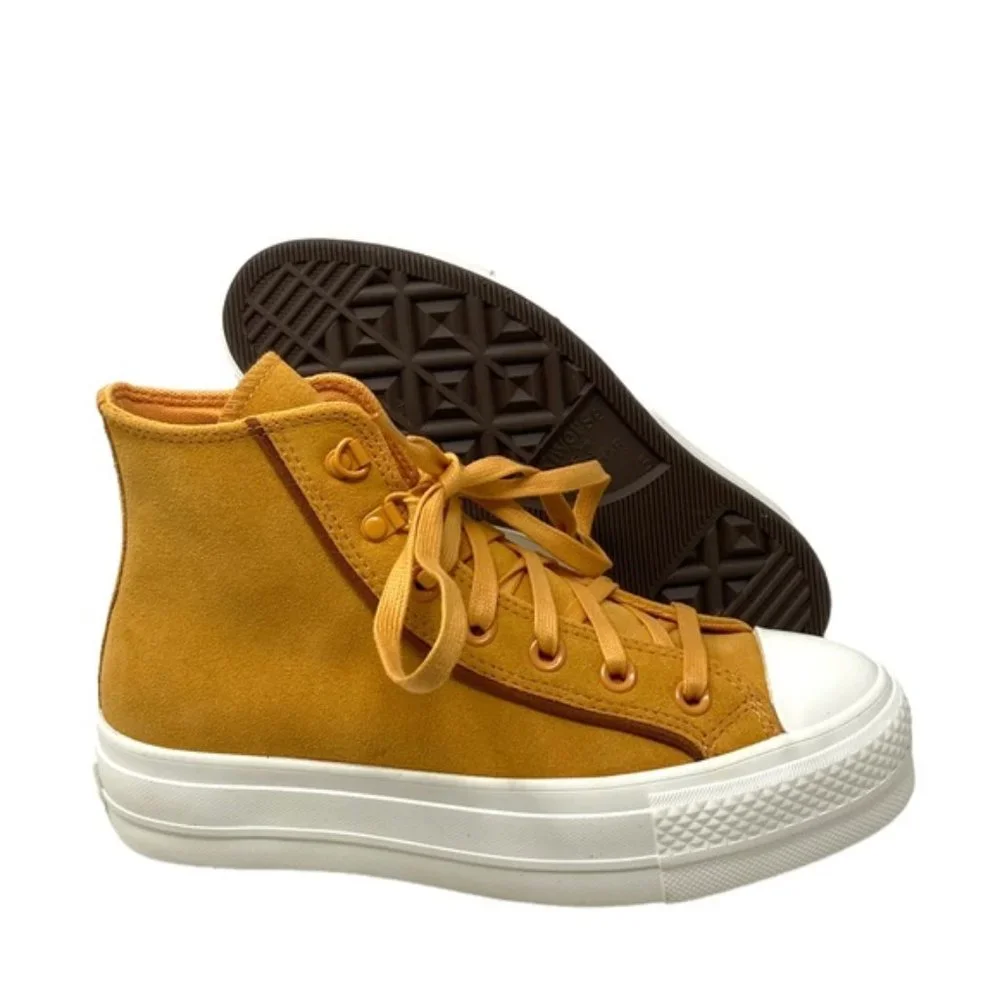 Converse Lift Platform Suede High Shoes Women Sneakers Tiger Moth Casual A05419C